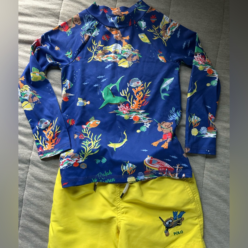 Polo by Ralph Lauren Blue and Yellow Rashguard